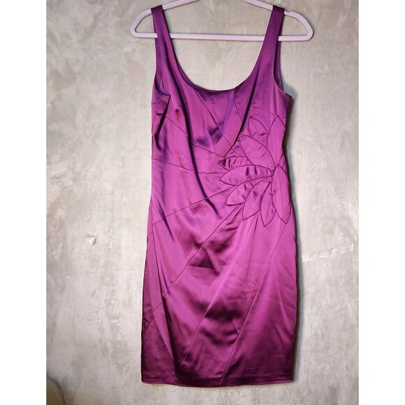 Eclectic feminine Regency‎ Fashion Embroidery Floral Purple Sleeveless Dress 6 - Picture 2 of 5